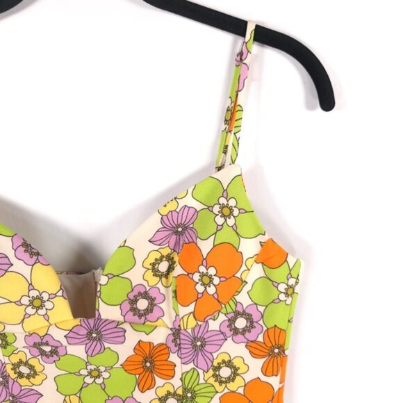 ZARA Women’s Multicolor Floral Sweetheart Neck Sexy Mini Dress 8342/370 SMALL - Picture 12 of 16
